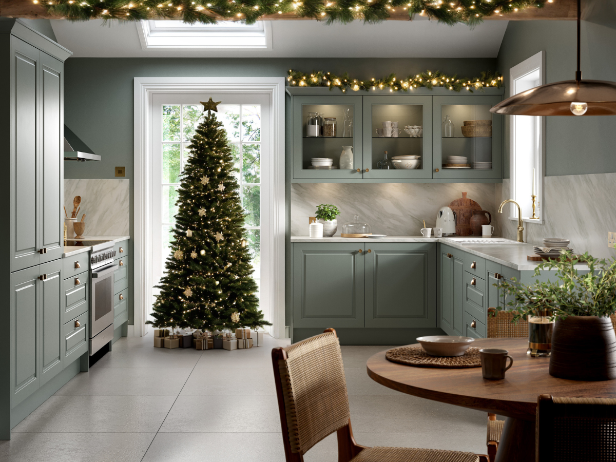 Decorating replacement kitchen cupboard doors for Christmas