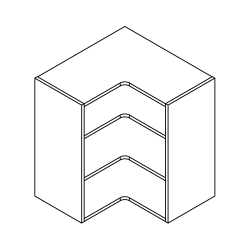 L Shaped 650 Corner Wall Cabinet - Standard