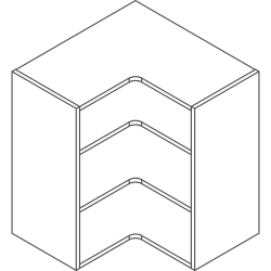L Shape 650 Corner Wall Cabinet - Tall